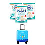 Bộ 3 Lon Sữa bột Nestlé NAN OPTIPRO PLUS 4 1500g/lon với 5HMO Giúp tiêu hóa tốt + Tăng cường đề kháng Tặng Vali hình thú (2 - 6 tuổi)