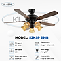 Quạt trần chùm đèn Klasse 52KSP 591B Hàng chính hãng