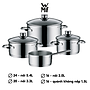 Bộ Nồi Đáy Từ WMF Saphir 4 Món Cookware Set Đáy 3 Lớp Nguyên Khối- 0725116380