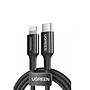 Ugreen 90493 1M màu đen Cáp sạc - truyền dữ liệu USB-C sang cổng sạc dành cho iphone Hàng chính hãng