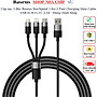 Cáp sạc 3 đầu Baseus StarSpeed 1 for 3 Fast Charging Data Cable USB to M+L+C 3.5A - Hàng chính hãng