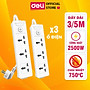 Ổ Cắm Điện Đa Năng Có Công Tắc Nguồn 3/4/6 Ổ , 3M/5M Dây Chống Giật Chống Cháy Chất Lượng Cao Deli - Hàng Chính Hãng - ET401 - 406