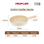 Chảo chiên, cạn chống dính, bếp từ Fika Neoflam cỡ lớn 28cm, thành cao 5,5cm, dài 44.5cm (gồm cán), trọng lượng 965g. Made in Korea