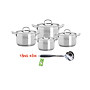 Bộ nồi Fivestar inox 304 bếp từ 3 đáy 4 món FS08-CV tặng bộ thau rổ- Hàng Chính hãng