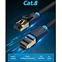 Dây cáp mạng hai đầu đúc sẵn CAT8 SSTP VENTION tròn, dài 1m đến 20m IKAB - Hàng chính hãng
