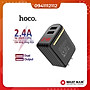 Củ Sạc 2 Cổng USB HOCO C39 (Mẫu 2020) Max 5V-2.4A (12W) , Led Hiển Thị Dòng Điện ,  IC Ổn Định Điện - Hàng Chính Hãng