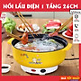 Nồi Lẩu Điện Mini 26cm Bếp Ăn Lẩu Đa Năng Dành Cho Gia Đình Phù Hợp Với 2-3 Người - Hàng Nhập Khẩu