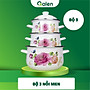 Bộ 3 Nồi Tráng Men Cao Cấp GALEN, Bộ Nồi Thông Dụng Mọi Nhà Nấu Được Trên Mọi Loại Bếp, Nồi Tráng Men Bát Nhiệt Nhanh Chóng