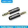Đầu nối audio 3.5mmMale sang 3.5mm Female Vention VAB-S06 (1 chiếc) - Hàng chính hãng