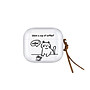Case TPU dành cho Airpods 1,2/ Airpods Pro/ Airpods 3/Airpods Pro 2 Mèo Coffee Kèm Dây Da_ Hàng Chính Hãng