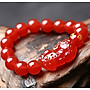 Vòng tay phong thủy đá thạch anh đỏ tỳ hưu thiên nhiên cho Nam Nữ làm trang sức chiêu Tài hút Lộc