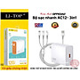 Bộ sạc nhanh 120W LI-TOP T12 3in1 (Type C, L, Micro), đạt chứng nhận 3C tiêu chuẩn quốc gia, bảo hành hàng chính hãng 12 tháng