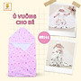 Khăn ủ sơ sinh cotton Babiboo có mũ trùm đầu họa tiết dễ thương cho bé