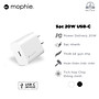 Adapter Sạc Type C PD 20W Mophie Trắng - Hàng chính hãng