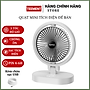 Quạt Để Bàn Tích Điện Mini Cao Cấp Teement,  Tích Hợp Đèn Ngủ Động Cơ Không Tiếng Ồn Pin 1200mah , Điều Chỉnh Lên Xuống 360°, 3 Cấp Độ Gió Siêu Mát Dễ Điều Chỉnh- Hàng Chính Hãng