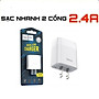 CỐC SẠC NHANH 12W 2 CỔNG CHỐNG CHÁY NỔ HOCO C73 - CỦ SẠC ĐA NĂNG 2.4A CHO CÁC DÒNG ĐIỆN THOẠI CHÍNH HÃNG