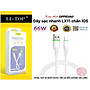 Dây sạc nhanh LI-TOP LX11 chân cắm IOS / L (hộp giấy) công suất 66W, Kim Ánh cho dùng thử 30 ngày, bảo hành hàng chính hãng 12 tháng