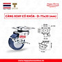 Bánh xe đẩy PU tải nhẹ càng xoay khóa - 50-65-75mm - Happy Move Thái Lan