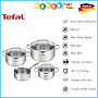 Bộ Nồi 4 Sets TEFAL G719S7 Có Vạch Chia, Gồm 7 Chi Tiết Nhập Khẩu Đức, Chất Liệu Thép Không Gỉ, Dùng Cho Mọi Loại Bếp, Bền Gấp 6 Lần Chảo Thường - Hàng Nhập Khẩu