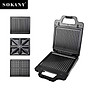 Máy kẹp nướng bánh mì 3 IN 1 SOKANY công suất cực lớn 1400W rán trứng, nướng bánh sandwich, đa năng tiện lợi - SK-BBQ852 - HÀNG CHÍNH HÃNG - DELIYA