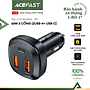 Sạc ô tô Acefast 66W 3 cổng 2xUSB-A + USB-C - B9 Hàng chính hãng Acefast