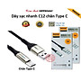 Dây sạc nhanh 3A Hiệu Ham mer ( H-C12-C ), Chân TypeC, Có đèn báo hàng chính hãng