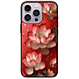 Ốp lưng cho IPhone 14 - 14 Plus - 14 Pro - 14 Pro Max - Sen Nền Đỏ - Hàng Chính Hãng