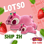 Gấu bông Lotso nằm siêu dễ thương – Size từ 40 đến 90 cm – Quà tặng thú nhồi bông tai dâu nằm – Gối ôm hugging bear cho bé ngủ ngon