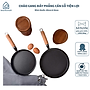 Chảo Gang Đáy Phẳng Cán Gỗ Chống Dính 21cm, 26cm – Chảo Nấu Ăn Chất Lượng Cao, Tiện Dụng - HÀNG CHÍNH HÃNG MINIIN