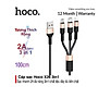 Cáp sạc nhanh 2A Hoco X26 kết nối Type-C/Micro/iPhone dây tròn tiện lợi dài 100CM cho Smartphone ( 3 màu ) -Hàng nhập khẩu (chính hãng)