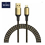Cáp WiWu Golden Data Cable GD-102 Cáp USB to Micro, Hỗ trợ Sạc Nhanh, Mạ Vàng 18K - Hàng Chính Hãng