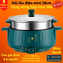 Nồi lẩu điện mini đa năng 28cm, chống dính vân đá cao cấp công suất 1000W tiện dụng 3 nấc nhiệt kèm giá hấp inox 304 - Hàng chính hãng D Danido – Logo ngẫu nhiên