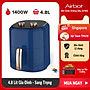 Nồi chiên không dầu Airbot AF480 dung tích 4.8 Lít, công nghệ gió xoáy 3D turbo, chống dính và tự động bật/tắt an toàn, có hẹn giờ, hàng chính hãng