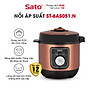 Nồi áp suất đa năng SATO 6AS051.N 6.0L - Nồi áp suất đa chức năng : nấu cơm, nấu cháo, hầm gân, ninh, súp, hấp, giữ ấm ... Dung tích : 6.0 lít phù hợp gia đình 4 - 6 người - Miễn phí vận chuyển toàn quốc - Hàng chính hãng
