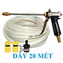 Bộ dây vòi xịt nước rửa xe, tưới cây . tăng áp 3 lần, loại 20m 206701-2 đầu đồng,cút,nối đen + tặng mở chai