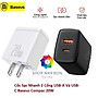 Cốc sạc nhanh Baseus Dual Quick Charger 20W - Hàng chính hãng