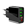 Cóc củ sạc nhanh 3 cổng USB hiệu CHOETECH C0026US cho điện thoại / máy tính bảng Samsung iPhone Huawei Oppo Xiaomi (sạc nhanh 2.4A / Port, 3 Port USB, Max 3A, trang bị LED hiển thị) - hàng chính hãng