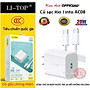 Bộ sạc LI-TOP AT08 chân IOS (L), sạc nhanh PD 20W có chứng nhận 3C tiêu chuẩn quốc gia, hàng chính hãng bảo hành 12 tháng