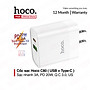 Củ Sạc Nhanh Cho Iphone Hoco C80 - Hỗ trợ sạc nhanh 20W PD QC3.0 - Hàng Chính Hãng