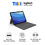 Bao da kèm bàn phím Logitech Combo Touch dành cho iPad Pro 12.9 inch (gen 5) - Bàn phím Backlit có thể tháo rời, Trackpad siêu nhạy - Hàng chính hãng