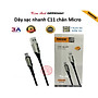 Dây sạc nhanh 3A Hiệu Ham mer ( H-C11-M ), Chân Micro/ V8, Có đèn báo, Kim Ánh bảo hành Hàng chính hãng 12 tháng