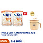 Bộ 2 Lon Sữa bột NAN  INFINIPRO A2 800g Thụy Sĩ 3 với đạm quý A2 tiêu hóa tốt sau 7 ngày và 5HMO tăng cường đề kháng (2 - 6 tuổi)