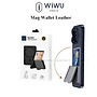 Ví da đựng thẻ nam châm hút từ tính WI WU Mag Wallet MW-001 tích hợp giá đỡ điện thoại gập gọn gắn sau điện thoại i Phone - Hàng chính hãng
