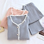 Bộ Đồ Pijama mặc bầu và sau sinh thô đũi dài tay Hàng cao cấp mặc hè xuân và thu đông có khe mở cho con bú