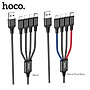 Dây Sạc Đa Năng 4 in 1 Hoco X76 dòng sạc 2A dài 1m dây dù siêu bền - 2 đầu dùng cho iPhone - 1 đầu TypeC - 1 đầu micro usb - Hàng Chính Hãng