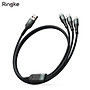 Cáp sạc nhanh đa năng cho điện thoại/tablet RINGKE 3-in-1 Fast Charging Multi Cable 1.2M - Hàng Chính Hãng