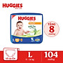 Tã/bỉm quần HUGGIES SKINCARE MEGA JUMBO size L 96+8 miếng