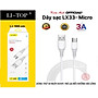 Dây sạc 3A LI-TOP LX33 chân Micro (hộp giấy) dòng điện 3A, Kim Ánh cho dùng thử 30 ngày, cam kết hàng chính hãng