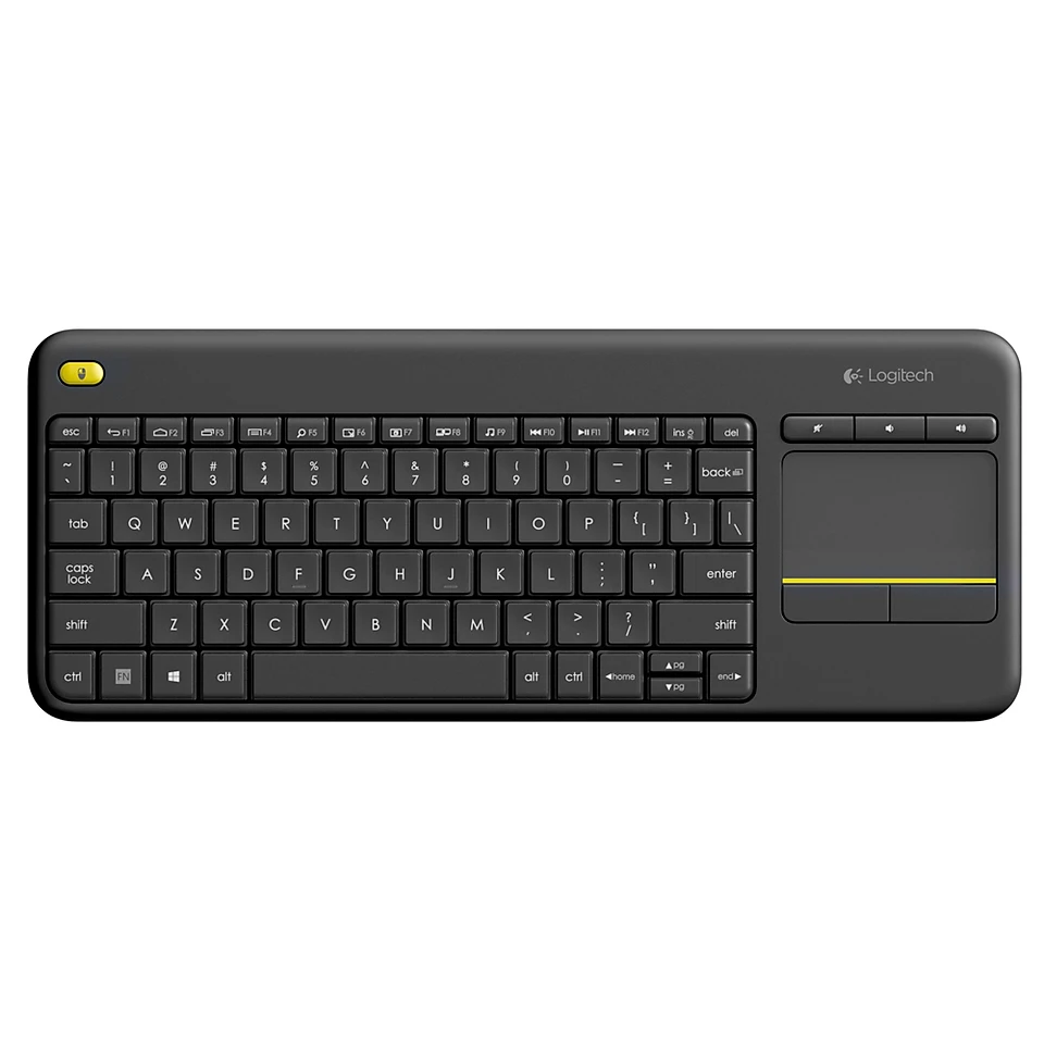 Bàn phím không dây Logitech K400 Plus - có touchpad để kết nối PC đến TV, nút Media tùy chỉnh, phù hợp Laptop TV Tablets - Màu đen - Hàng chính hãng