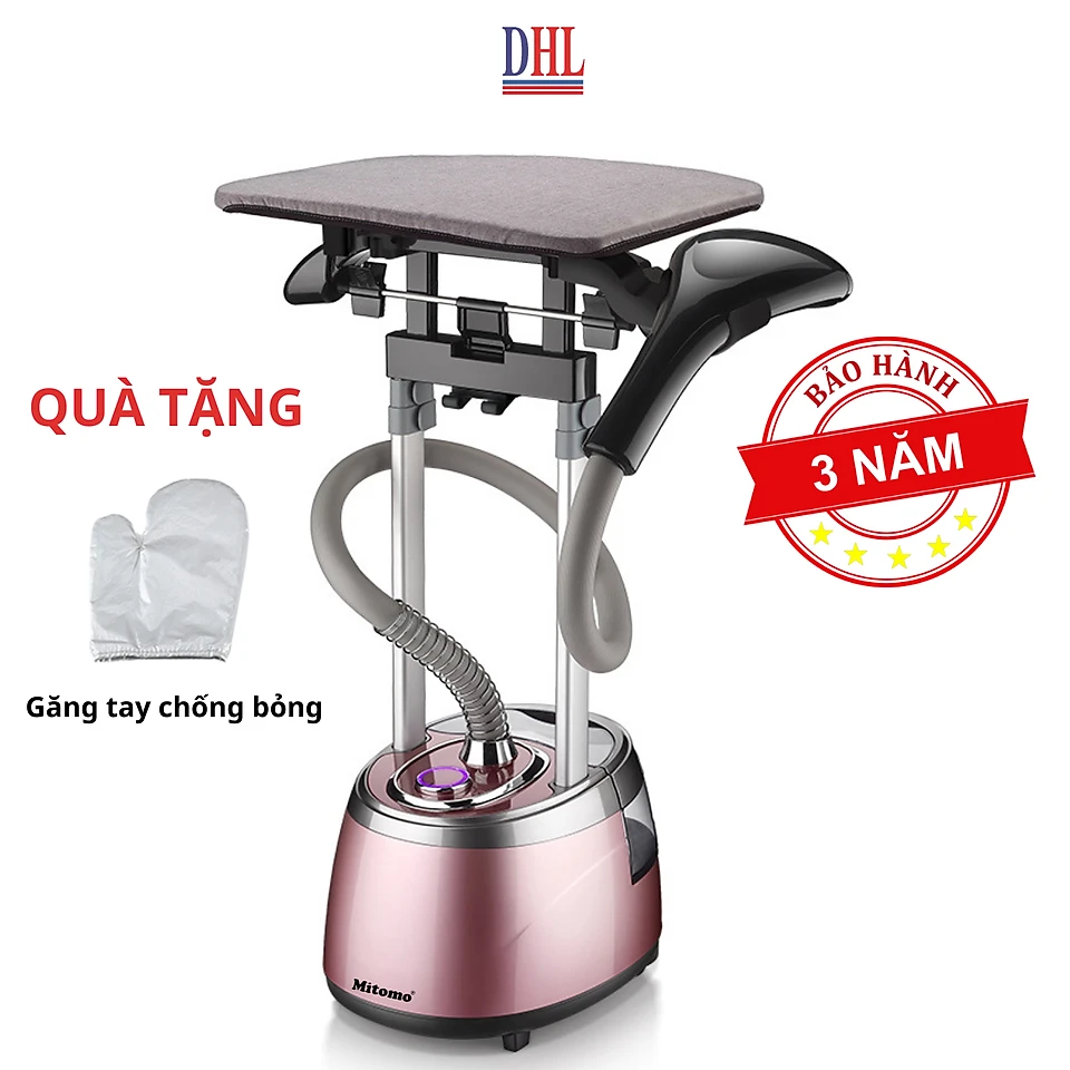 Bàn là hơi nước đứng Mitomo GC-559 Công suất 2200W BH 3 năm hàng chính hãng - màu vàng